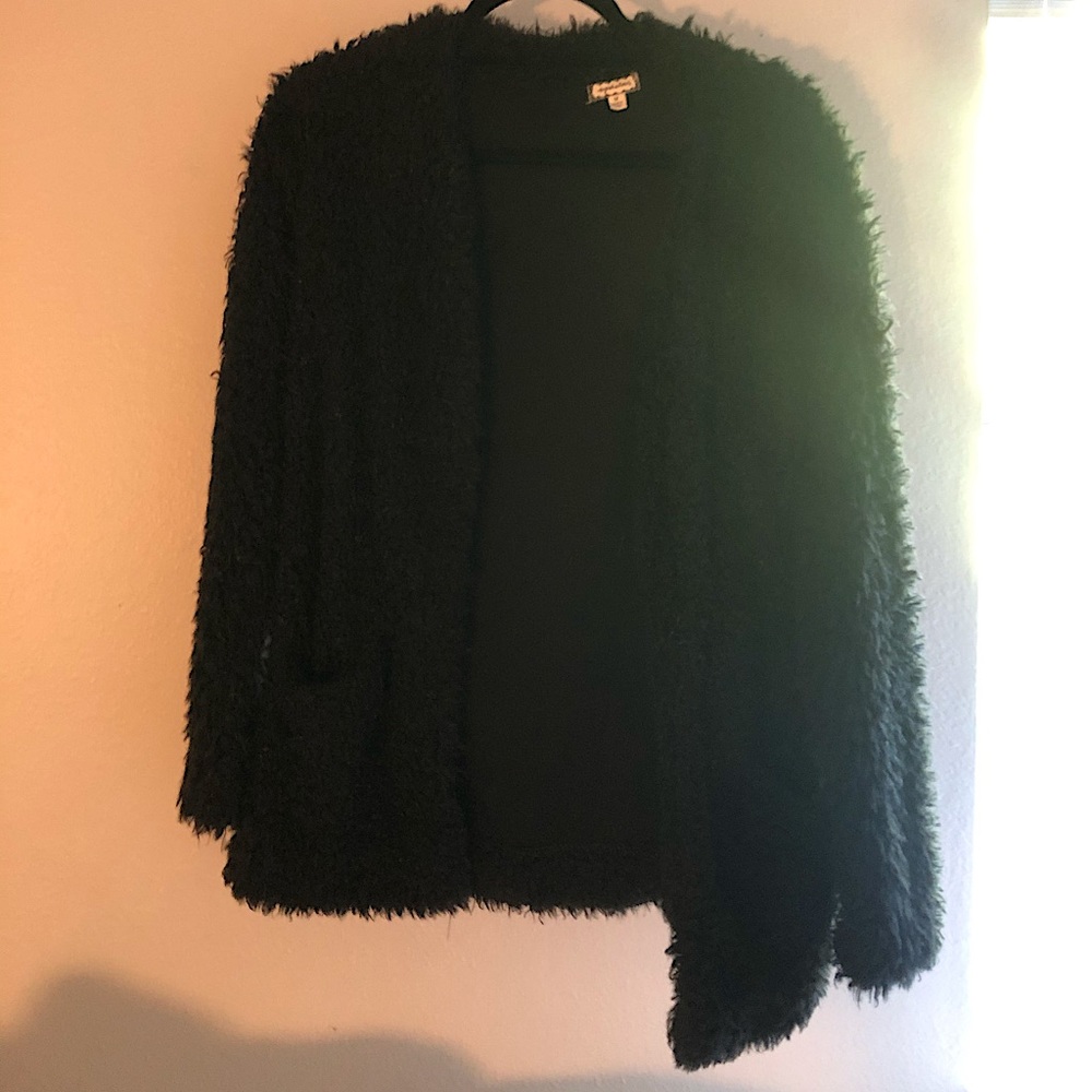 Fuzzy fleece cardigan